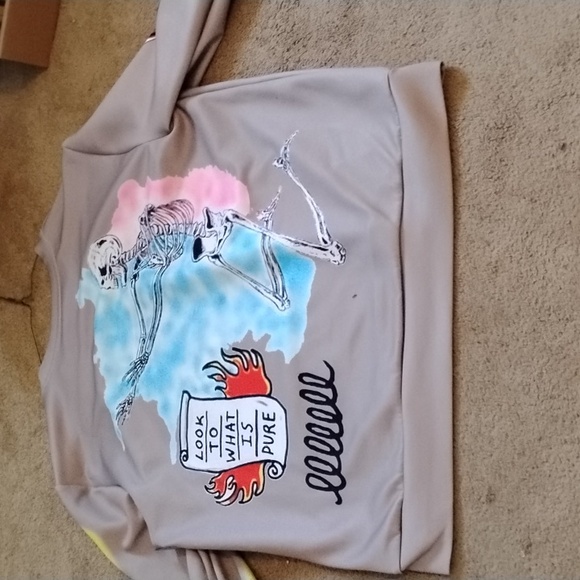 Weird All over Print Bird Skeleton Reaper Loving Awareness Kindness Sweatshirt - Picture 5 of 6